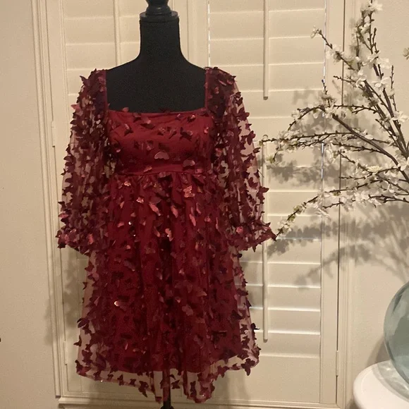 slim fit dress slacks Butterfly-Front Long Sequin Formal Dress with Cut Out